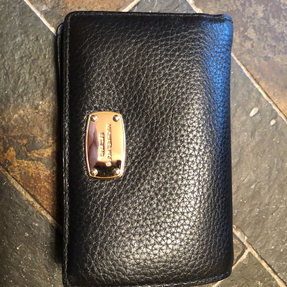 Michael Kors jet set black leather card case